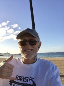 Jogging in Hawaii on the beach